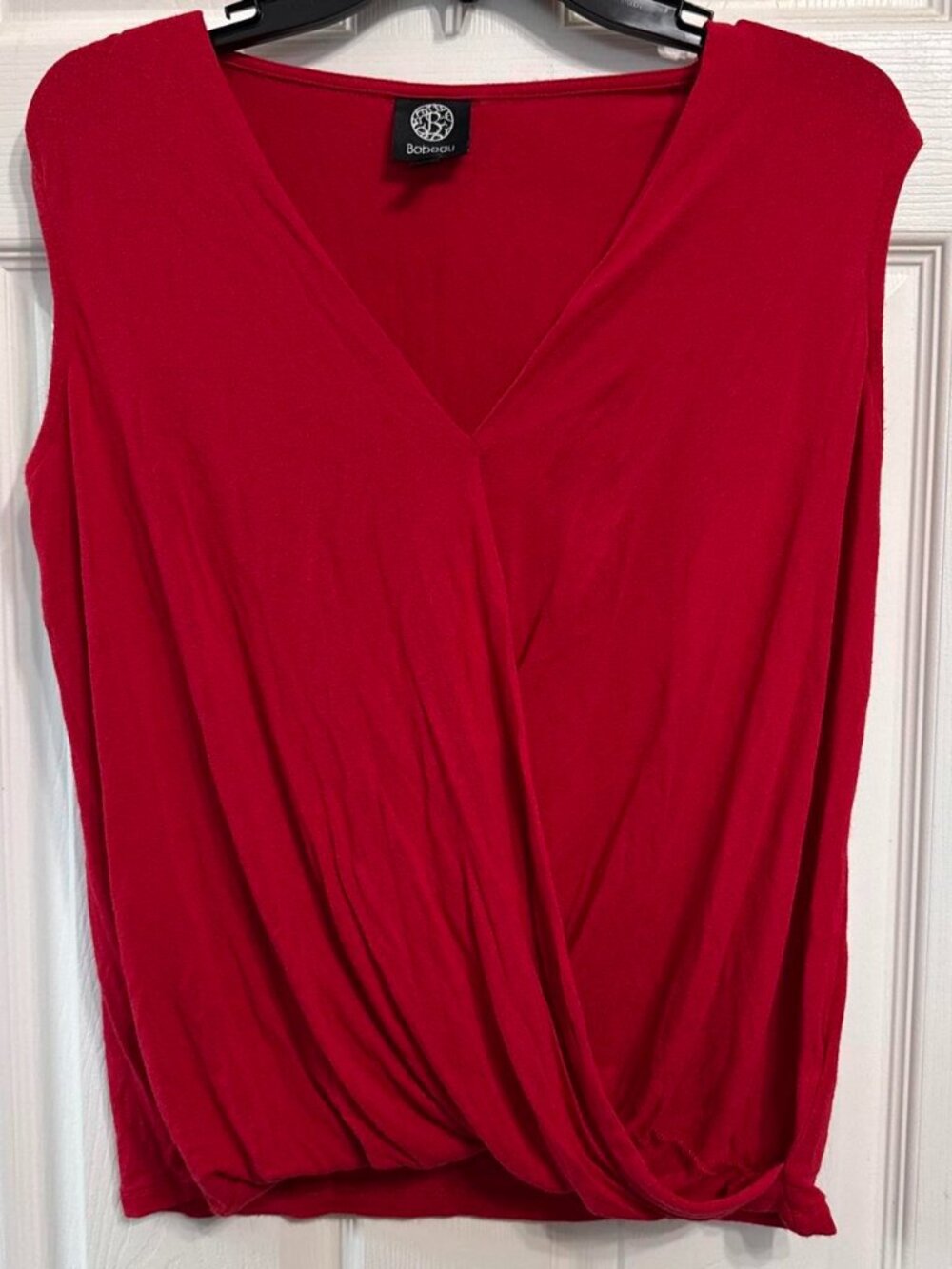 Red wrap top with V-neckline #redhot #fashion